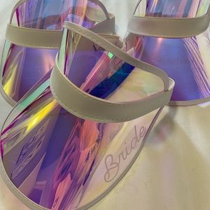 Bride & Bridal Party Holographic Visors, Bachelorette Party, Bridal Swag
